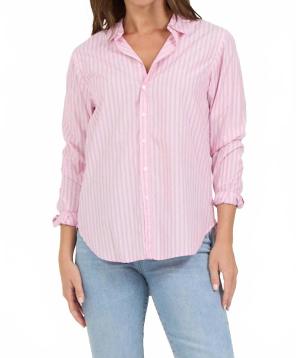 NEW DEAR JOHN DENIM lola button down shirt in pink striped